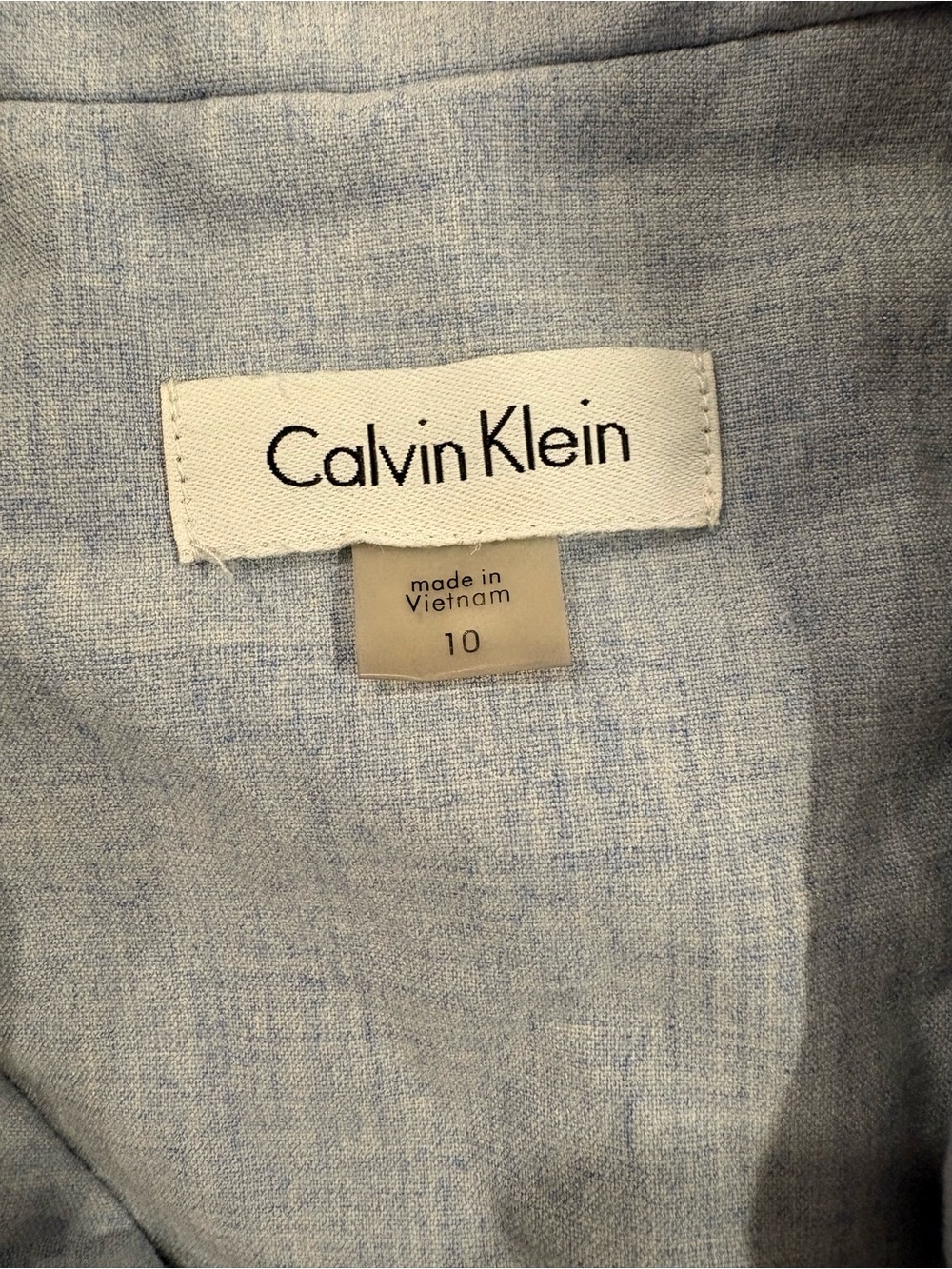Calvin Klein Chambray Utility Midi Light Blue Safari Shirt Dress, Size 10 - Picture 3 of 4